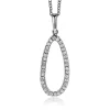 ZINZI zilveren hanger 33mm ovale vorm met witte zirconia's ZIH2038 (zonder collier)