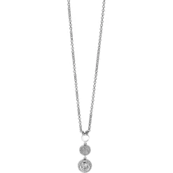 ZINZI zilveren hanger 26mm ronde vormen witte zirconia's ZIH1973 (zonder collier)