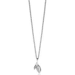 ZINZI zilveren hanger 23mm blaadjes bewerkt/witte zirconia ZIH2087 (zonder collier)