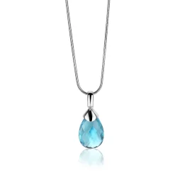 Zinzi zilveren hanger peervorm turquoise ZIH1171T