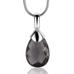 ZINZI zilveren hanger peervorm donkergrijs ZIH1171Z