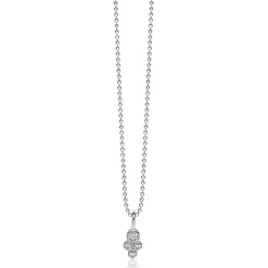 ZINZI zilveren hanger rond wit ZIH1829 (zonder collier)