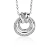 ZINZI zilveren hanger rond kruislings wit 27mm ZIH1791 (zonder collier)
