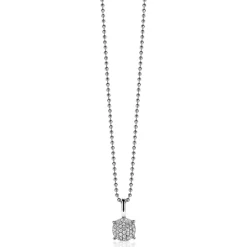 ZINZI zilveren hanger rond wit ZIH2074 (zonder collier)