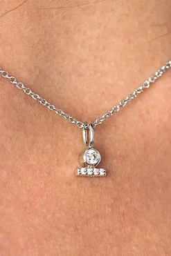 ZINZI zilveren hanger rond staafje wit ZIH1822 (zonder collier)