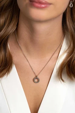 ZINZI zilveren hanger rond met touweffect 19mm ZIH2246 (zonder collier)