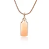 ZINZI zilveren hanger rosé verguld glad rechthoek ZIH1827R (zonder collier)