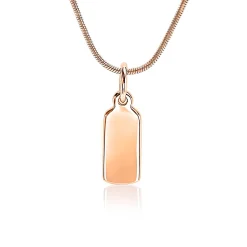 ZINZI zilveren hanger rosé verguld glad rechthoek ZIH1827R (zonder collier)