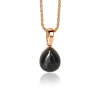 ZINZI zilveren hanger rosé verguld zwart peervorm 20mm ZIH1934RZ (zonder collier)