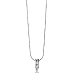 ZINZI zilveren hanger staaf met drie banen en witte ronde zirconia 17mm ZIH2241 (zonder collier)