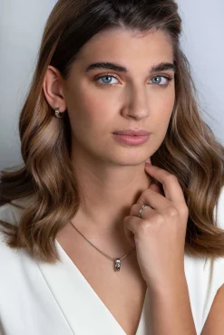 ZINZI zilveren hanger staaf met drie banen en witte ronde zirconia 17mm ZIH2241 (zonder collier)