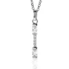 ZINZI zilveren hanger staafje 28mm met witte zirconia's ZIH2077 (zonder collier)