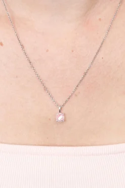 ZINZI zilveren hanger vierkant wit ZIH2073 (zonder collier)