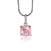 ZINZI zilveren hanger vierkant roze ZIH1470R (zonder collier)