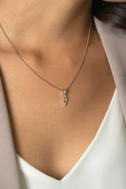 ZINZI zilveren hanger vliegervorm bezet met witte zirconia's en luxe hangoog 20mm ZIH2497 (zonder collier)