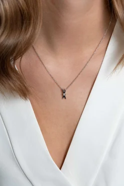 ZINZI zilveren hanger X-vorm witte zirconia ZIH2194 (zonder collier)