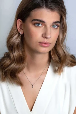 ZINZI zilveren hanger X-vorm witte zirconia ZIH2194 (zonder collier)