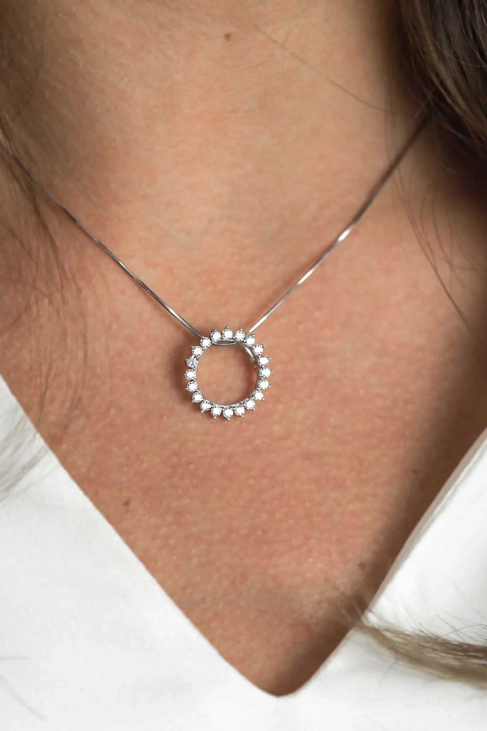 ZINZI zilveren hanger zon wit 18mm ZIH1883 (zonder collier)