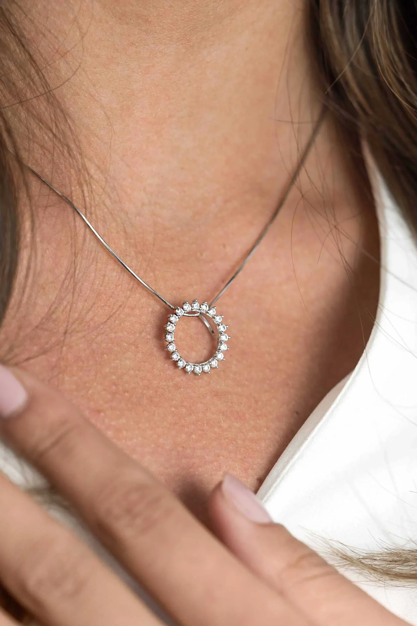 ZINZI zilveren hanger zon wit 18mm ZIH1883 (zonder collier)