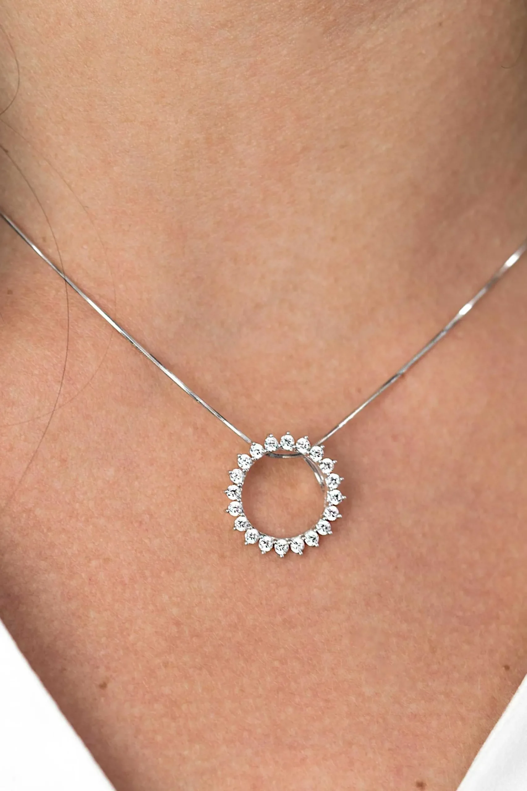 ZINZI zilveren hanger zon wit 18mm ZIH1883 (zonder collier)