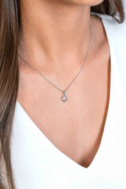 ZINZI zilveren hart hanger 15mm met witte zirconia ZIH2303 (zonder collier)