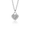 ZINZI zilveren hart hanger (15mm), met trendy sleutelgat en bezet met witte zirconia's ZIH2400 (zonder collier)