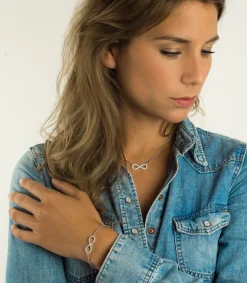 Zinzi zilveren Infinity armband wit 17-20cm ZIA1065