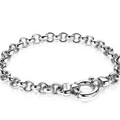 ZINZI zilveren jasseron armband 6,5mm breed ZIA1729