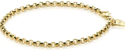 ZINZI zilveren jasseron armband geel verguld 5mm breed 19cm ZIA1009G