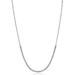 ZINZI zilveren jasseron ketting met bolletjes schakels (2,5mm breed) in het midden 40-45cm ZIC2640