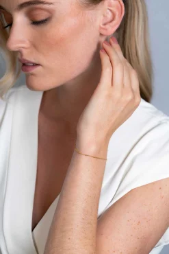 ZINZI zilveren 14K geel verguld gourmet armbandje met bolletjes 17-20cm ZIA2181G