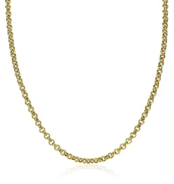 Zinzi zilveren 14K geelverguld jasseron collier 45cm en 4,5mm breed ZIC1911G