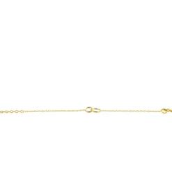 ZINZI zilveren 14K geelvergulde paperclip schakel armband met ronde vormen 17-20cm ZIA2275G