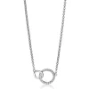 ZINZI zilveren ketting 2 open rondjes verbonden wit ZIC1782