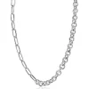 ZINZI zilveren ketting 45cm met twee stoere schakels gecombineerd: jasseron en ovale schakels (8,5mm breed) ZIC2477