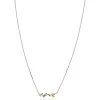 ZINZI zilveren ketting 42–45cm met sierlijk bicolor takje met bladeren ZIC2740