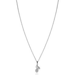 ZINZI zilveren ketting 42-45cm met hanger met drie druppelvormen ZIC2746