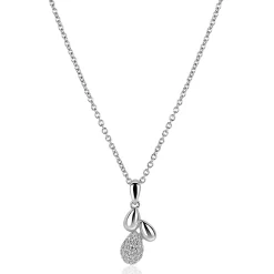 ZINZI zilveren ketting 42-45cm met hanger met drie druppelvormen ZIC2746