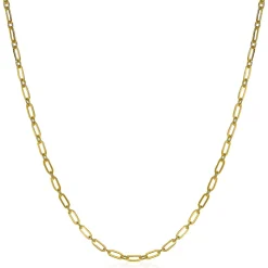 ZINZI zilveren ketting 45cm geel verguld met 'paperclip' schakel 2,4mm breed ZIC2033G