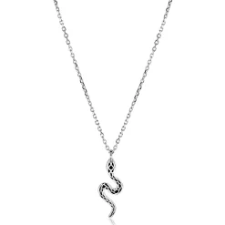 ZINZI zilveren ketting 42–45cm met elegante slang-hanger (27mm), bezet met witte zirkonia's ZIC2721