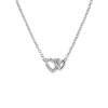 ZINZI zilveren ketting 42–45cm met verbonden hartjes, witte zirkonia's ZIC2493