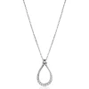 ZINZI zilveren ketting 40-45cm met stijlvolle open druppelvormige hanger 31mm ZIC2555