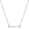 ZINZI zilveren ketting 45cm met staafje rond vierkant driehoek wit ZIC2043