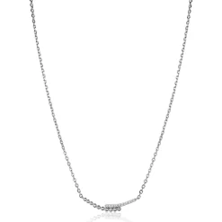ZINZI zilveren ketting 42–45cm met staafjes bezet met witte zirkonia’s ZIC2729