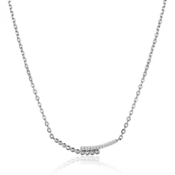 ZINZI zilveren ketting 42–45cm met staafjes bezet met witte zirkonia’s ZIC2729
