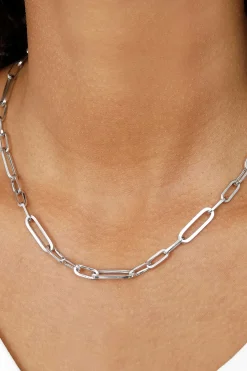ZINZI zilveren ketting 45cm met ovale closed for ever schakels 6mm breed ZIC1990