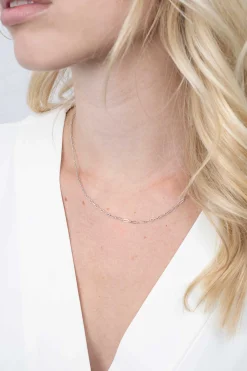 ZINZI zilveren ketting 45cm met 'paperclip' schakel 2,4mm breed ZIC2033