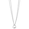 ZINZI zilveren ketting 45cm met een luxe hart van 14mm bezet met witte zirconia's, trendy aan de ketting verbonden 40-45cm ZIC2507