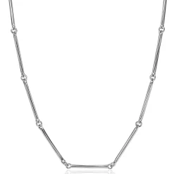 ZINZI zilveren ketting 41-45cm met lange glimmende staafjes 21mm ZIC2539