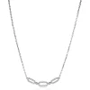 ZINZI zilveren ketting 45cm met drie ovale schakels, bezet met witte zirconia's ZIC2398